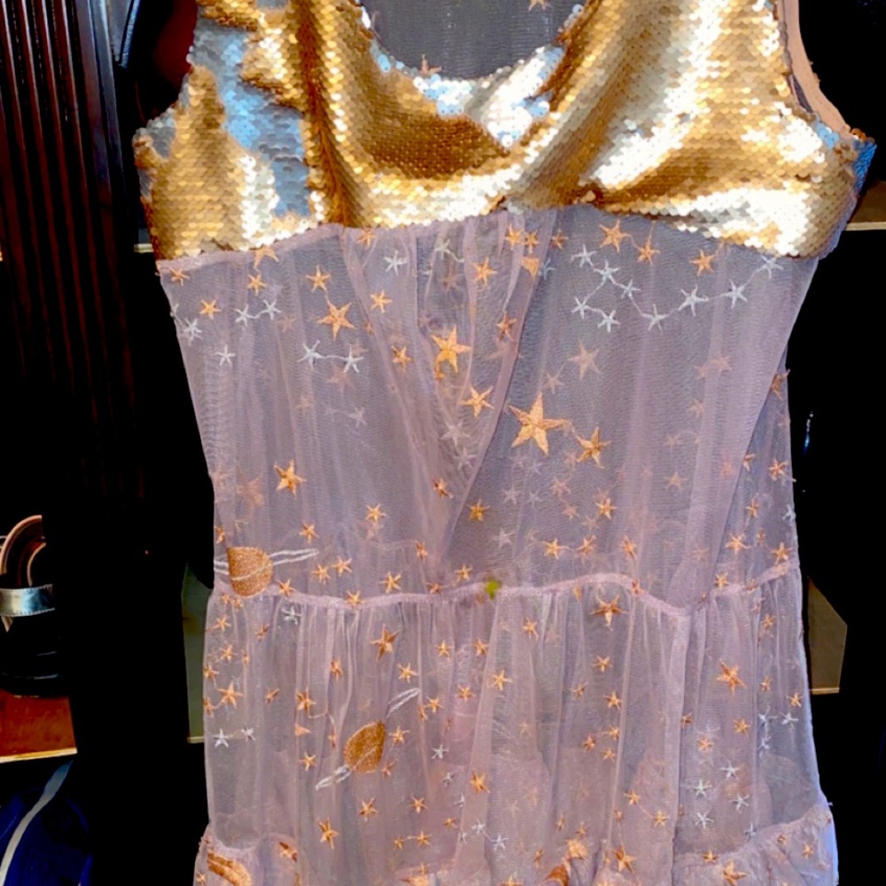 Clear stars gold dress